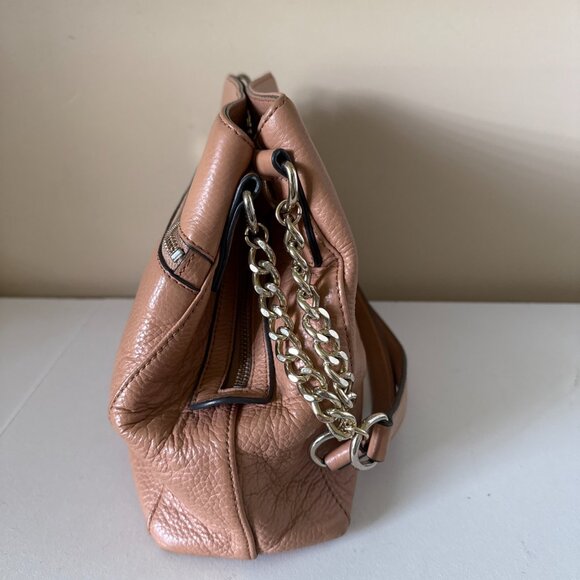 KARL LAGERFELD Triple Compartment Chain Shoulder Bag Beige Vegan Leather - Picture 8 of 14